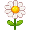 Pixelated Daisy Flower Illustration