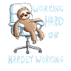 Working Hard Faultier Büro Arbeit 