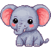 Kleiner Pixel-Elefant Kuschelheld