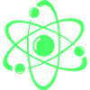 Neonatom-Design: Strahlendes Atombild