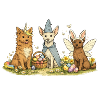 Magical Easter Friends Dog Trio