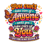 Retro Self Care Saying
