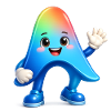 Cute Rainbow Mascot Sticker Antigravity