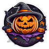 Pumpkin Witch Halloween Cartoon