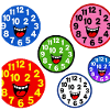 Bunte Lächelnde Uhren