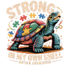 Autism Shirt Turtle Puzzle Motif