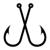 Crossed Fish Hooks