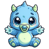 Blue Baby Dragon Pacifier