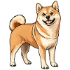 Cheerful Shiba Inu Cartoon