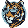 Tiger mit Sonnenbrille – Retro Pop-Style