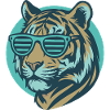 Tiger with Sunglasses Pop Art