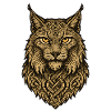 Wolfskopf mit keltischem Band