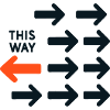 Inverted Arrow Against Current Design This Way Tot