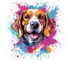 Bunter Beagle Splash Art Dog