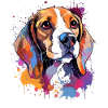 Vibrant Beagle Splash Portrait