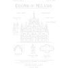 Milano Duomo Blueprint Illustration