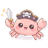 Crabe pirate avec épée