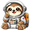 Cute Sloth Astronaut Space Universe