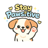 Stay Pawsitive – Cute Dog Caricature