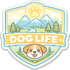 Dog Life Mountain Landscape Badge