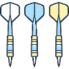 Darts Trio: Farbig Pfeile