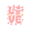 Love Daisy Bloom Kawaii Axolotl