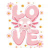 Love Daisy Bloom Kawaii Axolotl