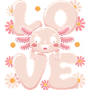 Love Daisy Bloom Kawaii Axolotl