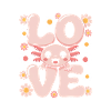 Love Axolotl Floral Kawaii