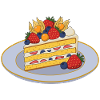 Tranche de gâteau fruitée avec baies