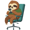 Fauler Sloth am Smartphone