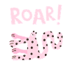 Roar Cute Animal Funny Cartoon Design