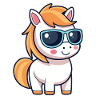 Stylish Pony Blue Glasses