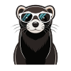 Cool Ferret with Sunglasses