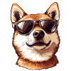Shiba Inu with sunglasses