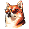 Shiba Inu with sunglasses