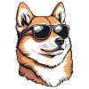 Shiba with sunglasses charm