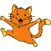 Cheerful cartoon cat jumping