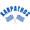 Karpathos avec drapeaux grecs croisés