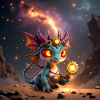 Luminous Steampunk Dragon with Gears