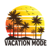 Vacation Fashion Retro Palm Trees Sunset Beach