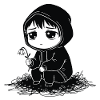 Child Hoodie Faded Flower Sadness