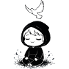 Child Hoodie Meditation Peace Dove