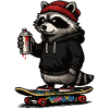 Raccoon Skate Graffiti