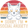 Anxiété sociale du chat noir rétro