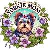 Yorkie Mom Floral Circle