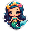 Kawaii Mermaid with Flowers