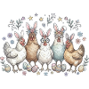 Easter bunny gang with eggs