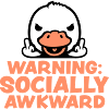 Warning Socially Awkward Duck Middle Finger Bird