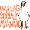 Warning Socially Awkward Möwe Mittelfinger Frech
